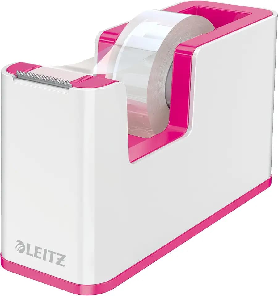 Leitz WOW Klebeband-Tischabroller Duo Colour inkl. Klebeband, Weiß/Pink