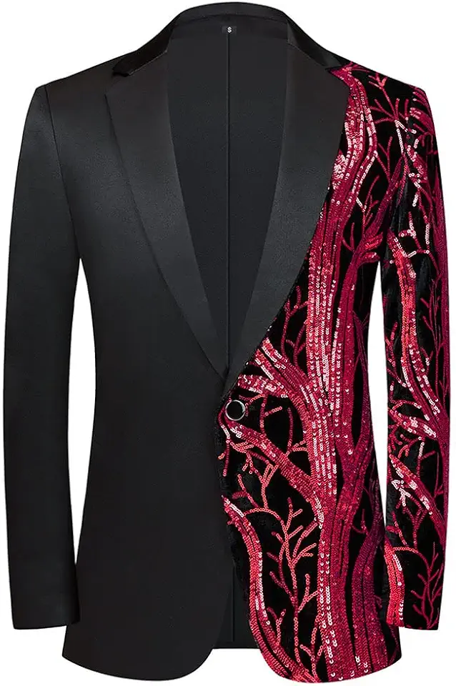 Herren-Blazer aus Samt mit Pailletten, Violett