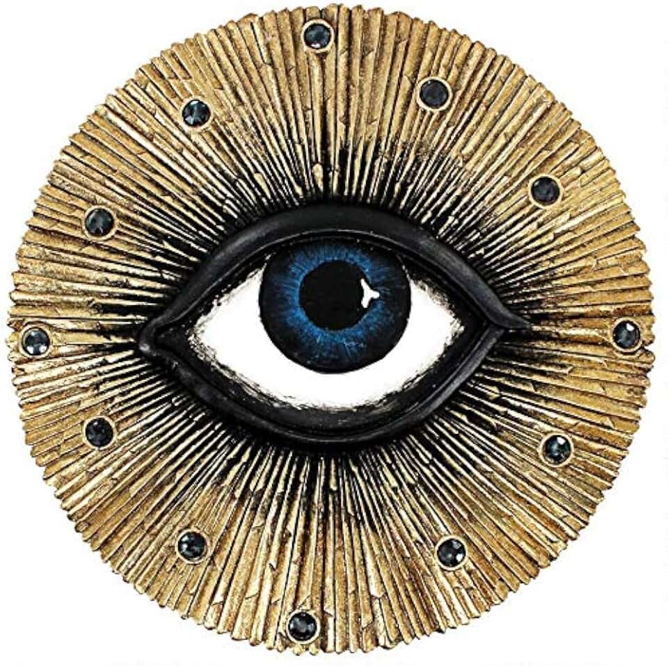 Design Toscano Protective All Seeing Eye Wall Plaque Sculpture, 10 inches