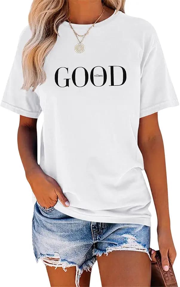 Tomwell T-Shirt Damen Sommer Grafikdruck Tshirt Kurzarm Oberteile