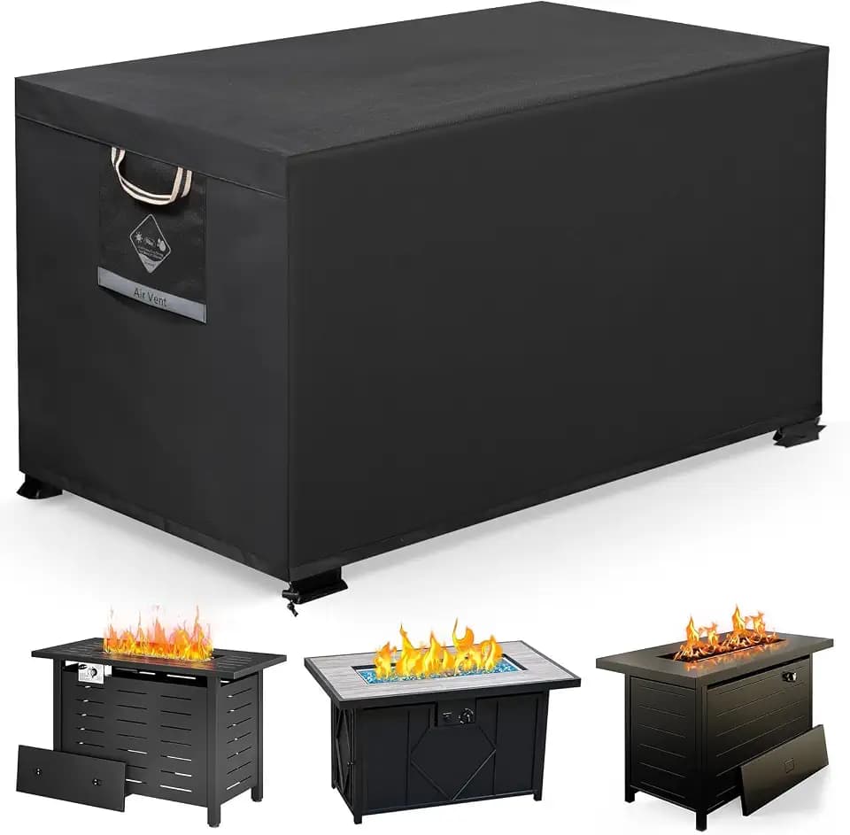 QH.HOME Fire Pit Cover Rectangular 42", 600D Heavy Duty 100% Waterproof