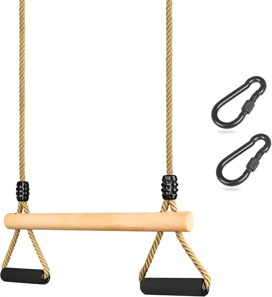 Trapez Schaukel, Kinderholz Multifunktions Einstellbar Schaukel mit Weicher Schwamm Griff Indoor Outdoor Kinder Trapezschaukel bis 100 kg (42cm)