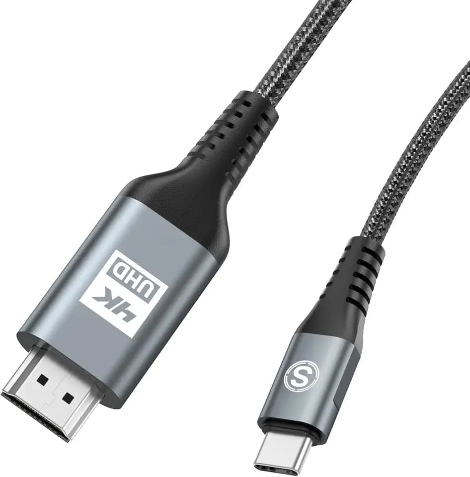 USB C auf HDMI Kabel 4K 0.5M, SWECENT USB Typ C auf HDMI UHD Kabel Geflochten Thunderbolt 3/4 Adapter für i Phone 16 15 Pro Max,MacBookPro/Air,iMac,iPad Pro,Samsung S25 S24 zu S8,Surface,Dell,HP,Pixel