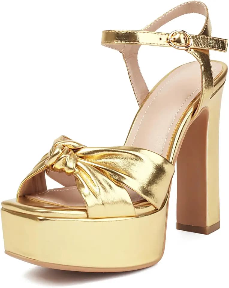 Platform Heels for Women Open Toe Chunky Heel Sandals