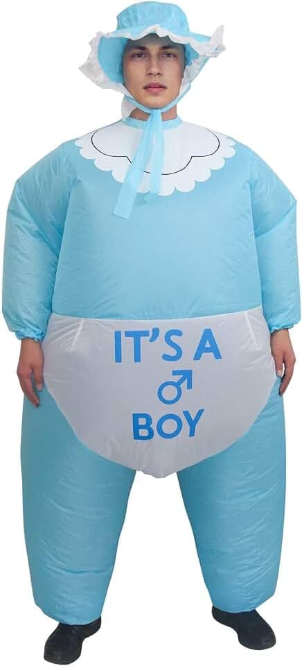 Inflatable Baby Costume for Adults, Funny Blow Up Suit Gender Reveal