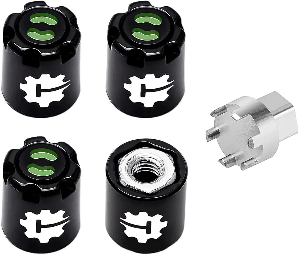 4PCS Aluminum M2 Wheels Center Caps Lock Nuts for 1/24 RC Crawler Car SCX24 AX24 FCX24 Upgrade(Green)