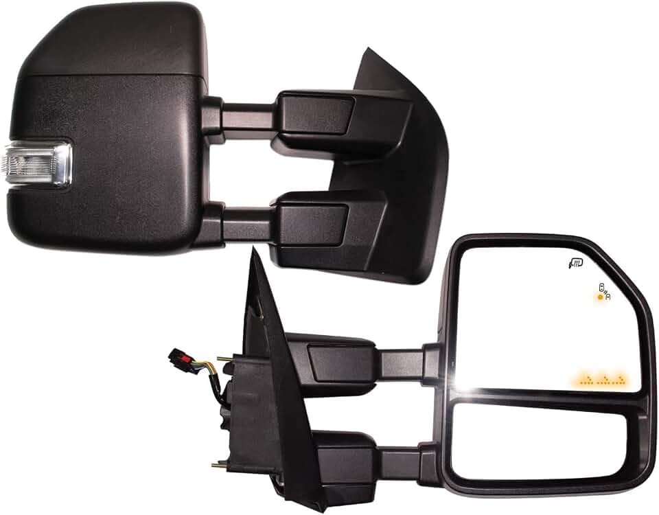 AERDM Power Heated Tow mirror fit for 2017-2020 Ford F-250 F-350 F-450 F-550 Super Duty Extended Trailer Towing Side Mirrors with arrow Lamp,Turn Signal, Puddle Light, Spot Auxiliary Lamp, Temp sensor