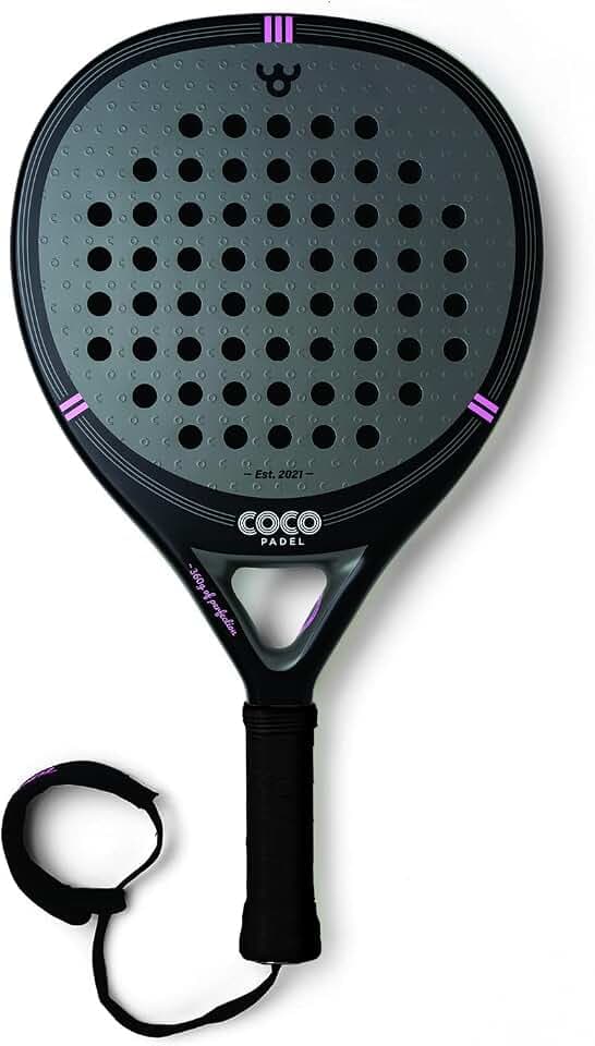 RC Five Padel-Schläger | 3K Carbon-Oberfläche | Eva-Softkern | Glasfaser & Carbon-Rahmen | Tropfenform | Kontrolle & Power | Mittelstufe bis Fortgeschritten | Schwarz & Pink