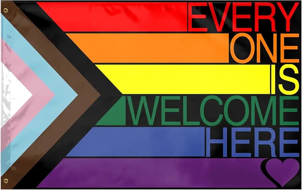 Progress Pride Flag 3x5 Foot LGBTQ Rainbow Lesbian Gay Bisexual Trans Flags with Brass Grommets for Outside Yard Outdoor Lawn