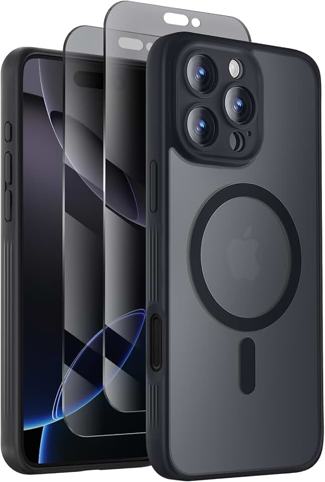Symcele Designed for iPhone 16 Pro Case, Black