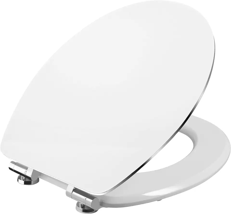 Cornat WC-Sitz Prime "White Steel" – weiß – Hochwertiger Holzkern