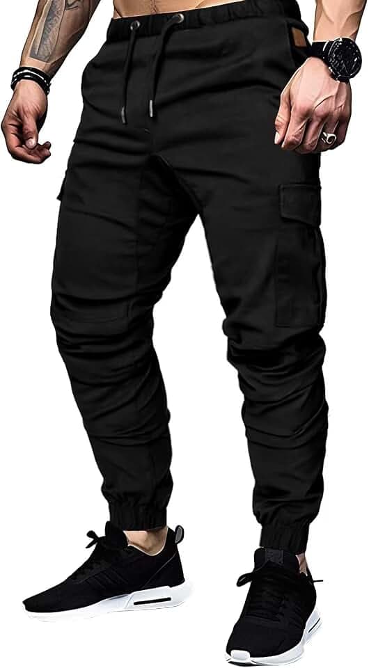 Elegancity Cargohose Herren Chino Hose mit 6 Taschen Cargo Hose Stretch Jogginghose für Männer mit Bundgummi Elastische Hosen S-3XL