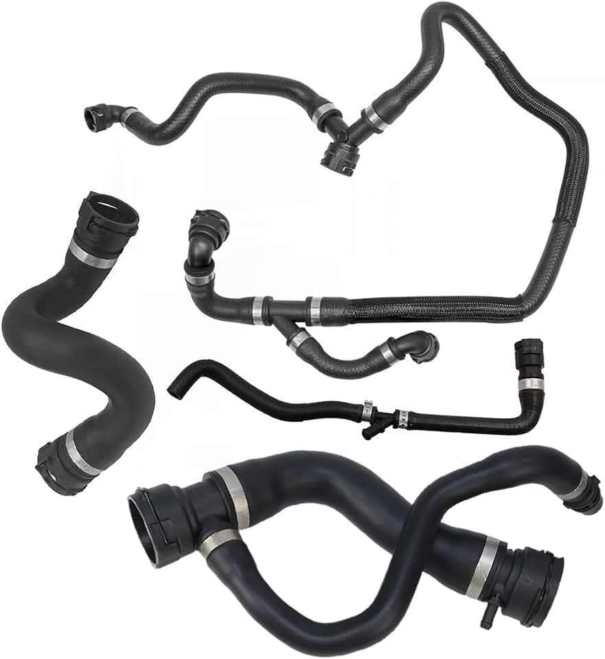 MUNIK 17127537107 4pc Coolant Hose Kit Compatible with BMW X5 2007-2010