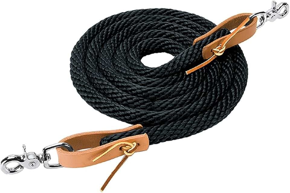 Weaver Leather Poly Roper Rein Black, 3/8" x 8'