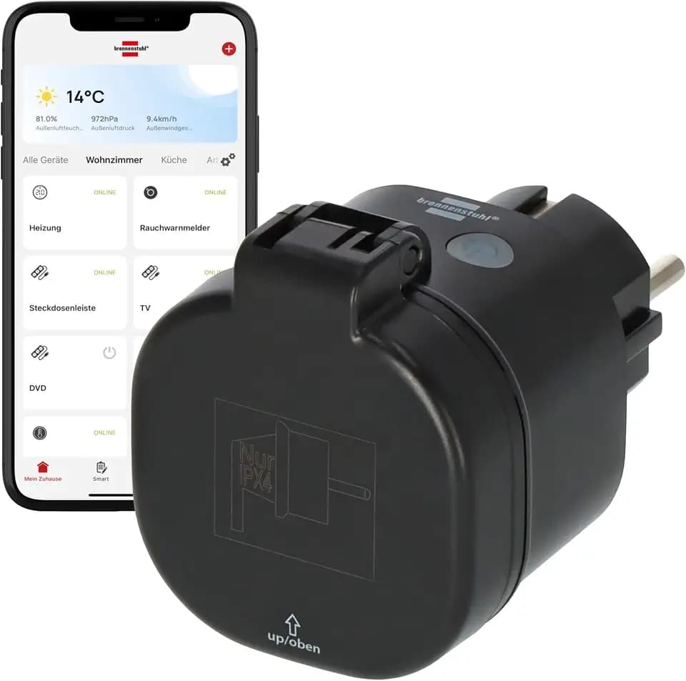 Brennenstuhl Connect WLAN Steckdose WA 3600 XS03 für außen IP44, Smart Home