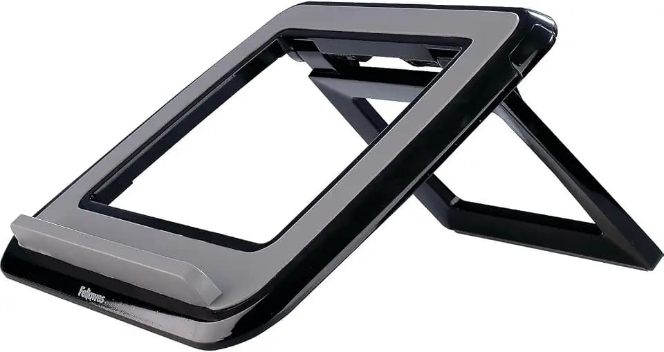 Fellowes Laptop Ständer I-Spire Quick Lift, Laptop Faltbarer tragbarer Ständer bis 17 Zoll (43,18 cm), vertikaler Laptop Ständer - schwarz