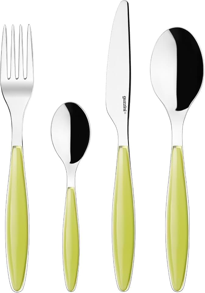 Guzzini - Feeling, 24-Teiliges Besteckset - Apfelgrün, 15,8 x 7,5 x h25,5 cm - 23000084
