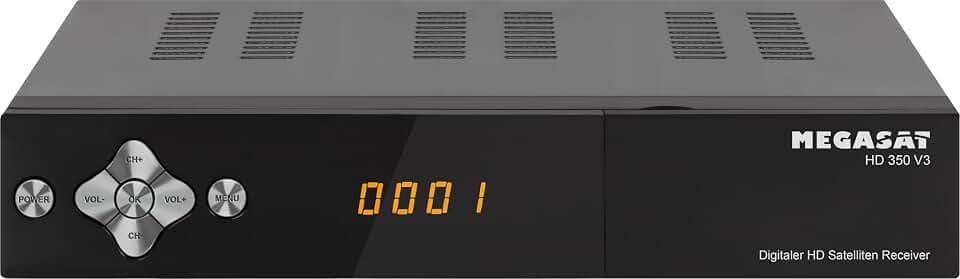 Megasat HD 350 V3 – HD-Sat-Receiver, HDMI, SCART, 2 × USB – Schwarz