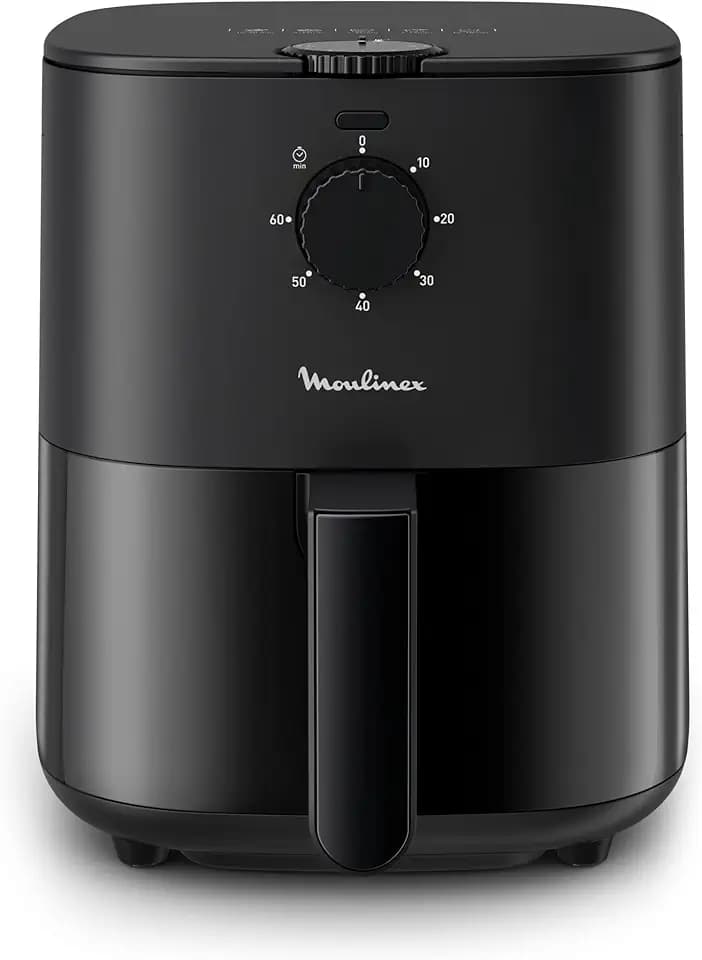 Moulinex Easy Fry Essential EZ1308 Heißluftfritteuse, mit wenig oder ohne Öl, manuelle Steuerungen, 5 Programme, gesunde Mahlzeiten, Kapazität 1 kg, für bis zu 4 Personen, kompakt, Schwarz