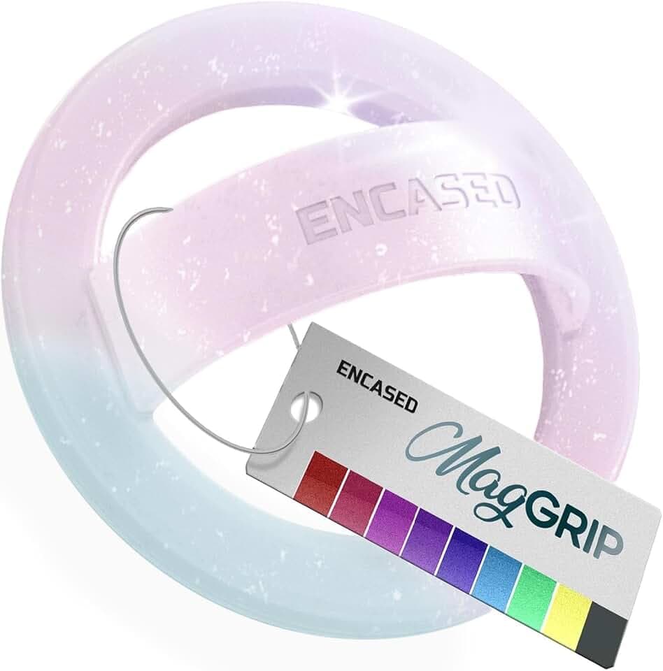 Encased Magnetic Phone Grip Holder Thin Silicone Finger Loop Ring Compatible with iPhone (Gradient Dream)