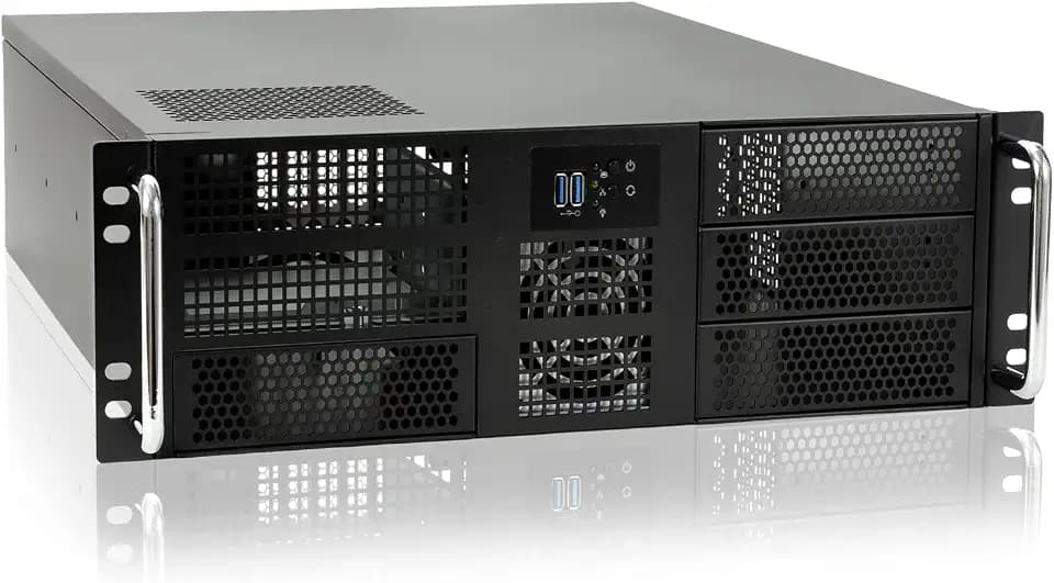 RackChoice 3u Rackmount Server Chassis EATX/ATX/MATX with 4x5.25 + 6x3.5 Support ATX PSU with Either top or Side Cooling / 21.65“ deptth