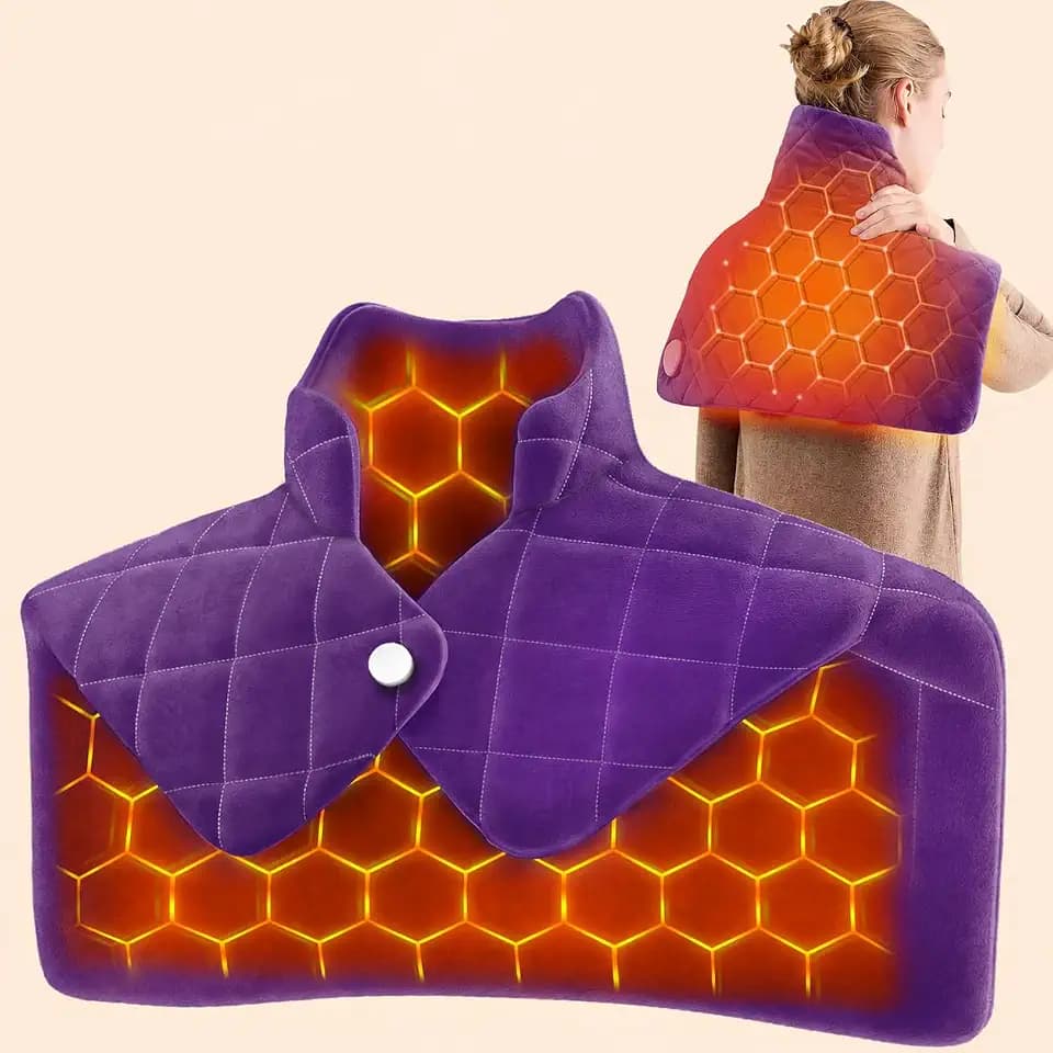 Purple Weighted Heating Pad for Neck Shoulders and Back, Mothers Day Gifts for Mom Wife Grandma, Birthday Gifts for Mom Older Women, Electric Heated Blanket with 9 Heat Options 4 Auto-Off Timer