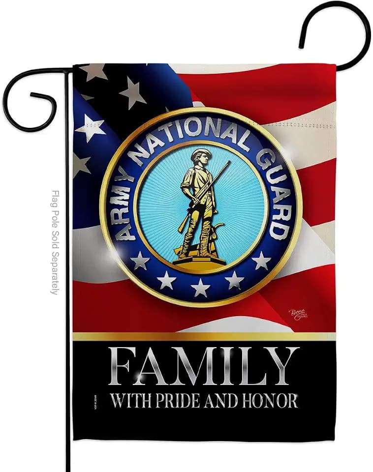 US Army National Guard Family Honor Garden Flag - Armed Forces ANG United State American Military Veteran Retire Official - House Banner Small Yard Gift Double-Sided Made in USA 13 X 18.5