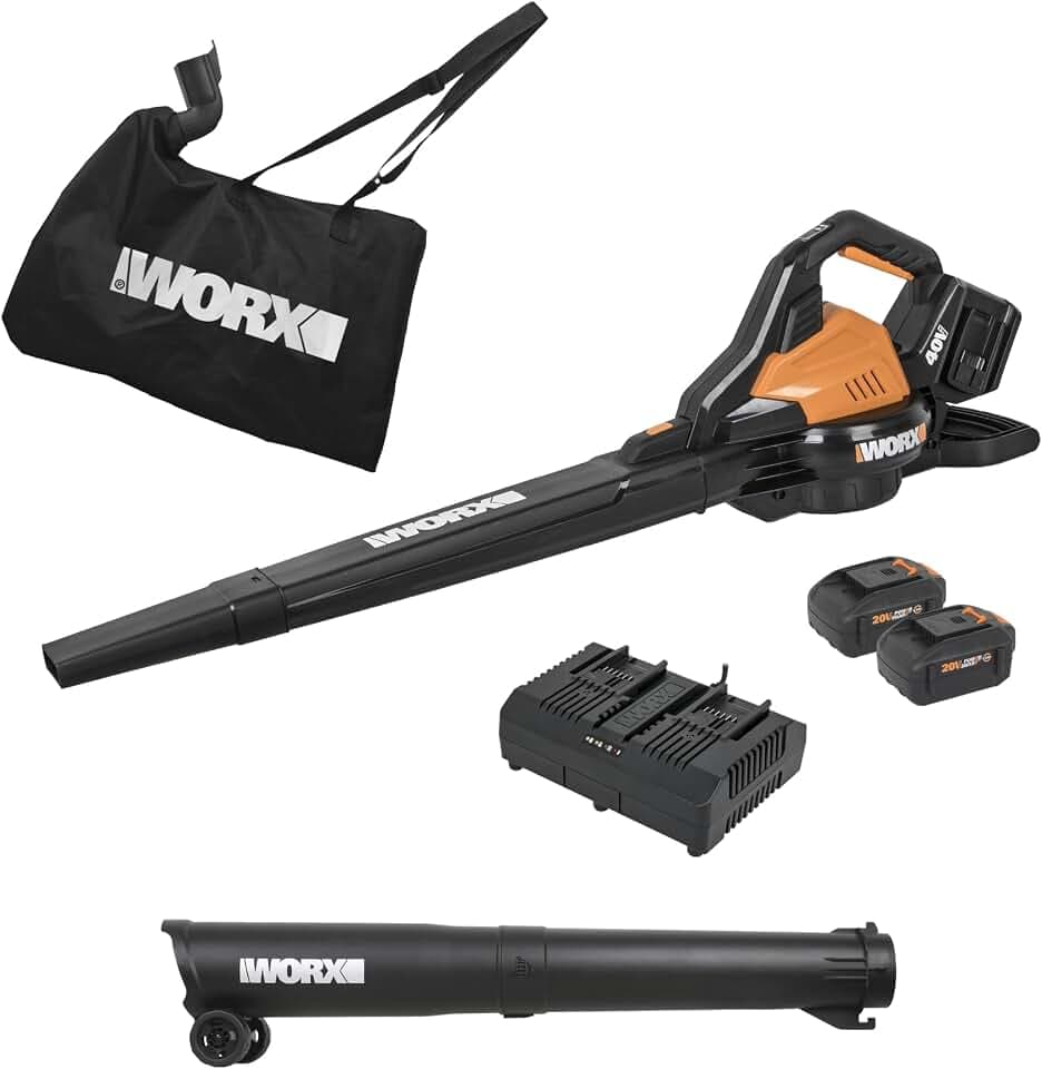 WORX 40V 3-in-1 Cordless Leaf Blower/Leaf Vacuum/Leaf Mulcher, WG583