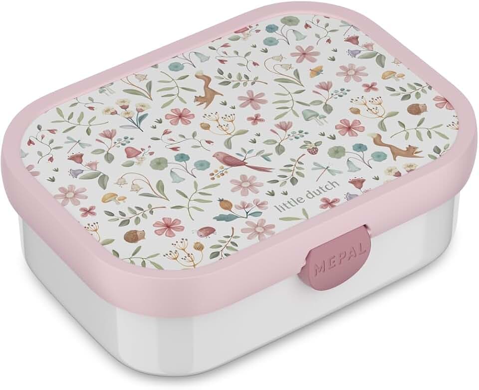 Mepal - Brotdose Kinder Campus Little Dutch - Bento Box Kinder - Brotdose Kinder mit Fächern & Gabel - Meal Prep Box mit Clip-Verschluss - BPA-frei & Spülmaschinenfest - 750 ml - Fairy Wonders