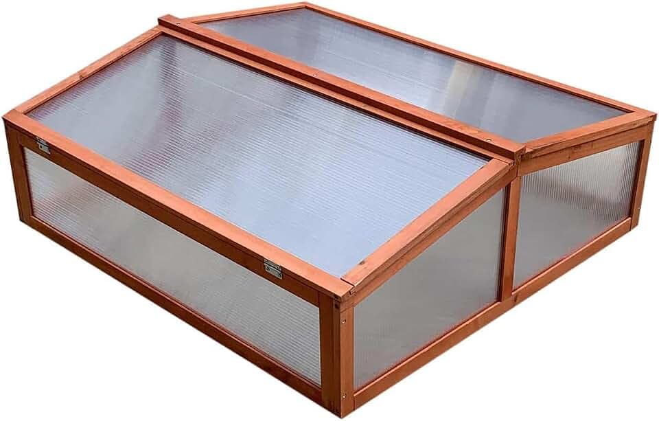 GARDIUN Gewächshaus Holz/Polycarbonat WOODEN 82 X 90 X 32 cm bunt