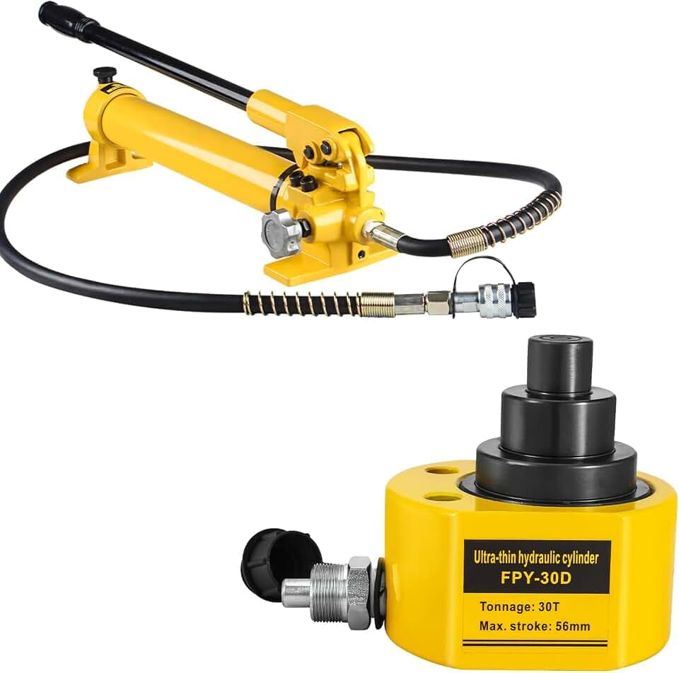 30T 2.1"/54mm Stroke Hydraulic Cylinder, Porta Power Ram with CP-700 Hydraulic Hand Pump, Hydraulic-Lifting-cylinders