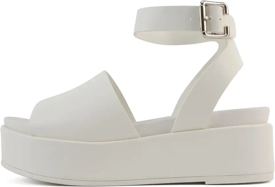 Soda “Magic” ~ Women Round Toe Single Band Platform Sandal with Adjustable Ankle Strap