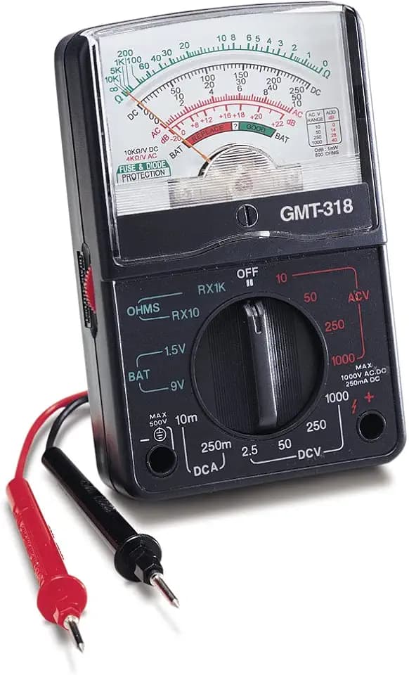 Gardner Bender GMT-318 Analog Multimeter, 6 Function, 14 Range, AC / DC Volt, 500V