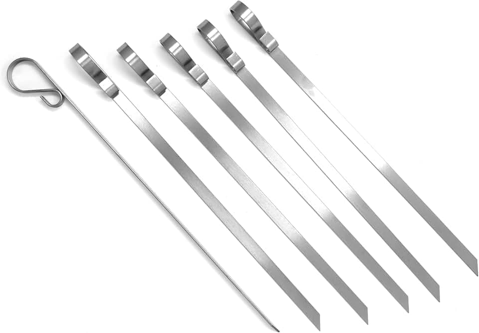 Norpro 8775 Stainless Steel Flat Skewers, Set of 6, 12.5" in length