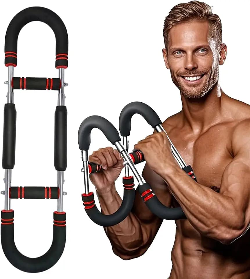 Twister Armtrainer für Männer, 40-100lb Verstellbare Power Twister Bar Brust-Expander, Tragbarer Brust-Schulter-Arm-Trainingsgerät mit Federwiderstand für Oberkörper-Krafttraining