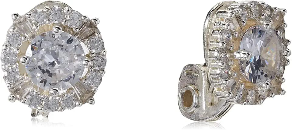 Anne Klein Women's Crystal Stud Earrings, Layered Statement Fashion Jewelry for Everyday and Evening Wear