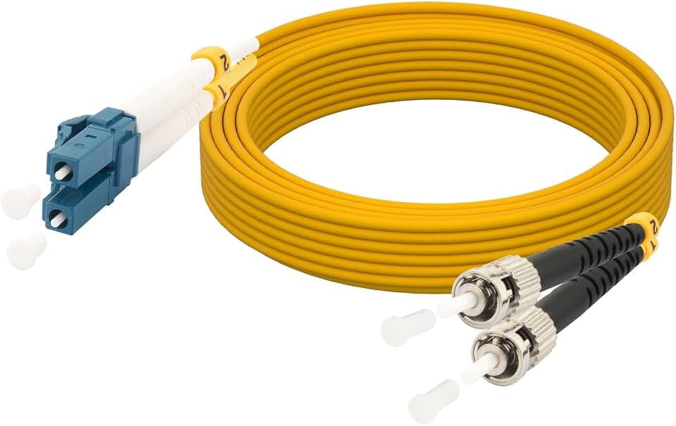 16FT ST to LC Fiber Patch Cable OS1 Single Mode Duplex Fiber Jumper