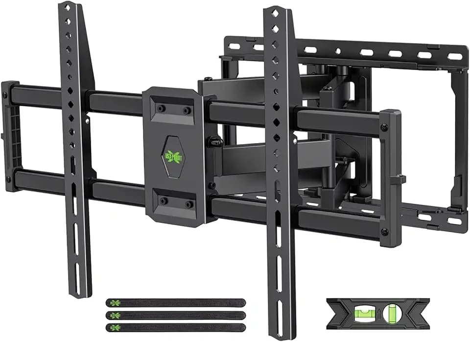 USX-MOUNT Wandhalterung Schwenkbar für 47-90 Zoll Fernseher, Max. VESA 600x400mm, ausziehbarer ultrastarker Doppelarm bis 60kg, TV Halterung Passend für die meisten 65, 75, 85 Zoll Fernseher