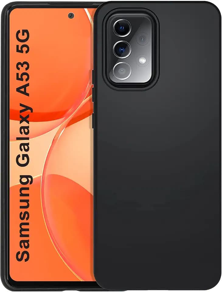 Ylife Hülle Kompatibel mit Samsung Galaxy A53 5G, stoßfeste Kratzfest Anti-Fingerabdruck Handyhülle, rutschfest dünne Schutzhülle, Soft Silikon TPU Case, Rundumschutz Cover (Schwarz)