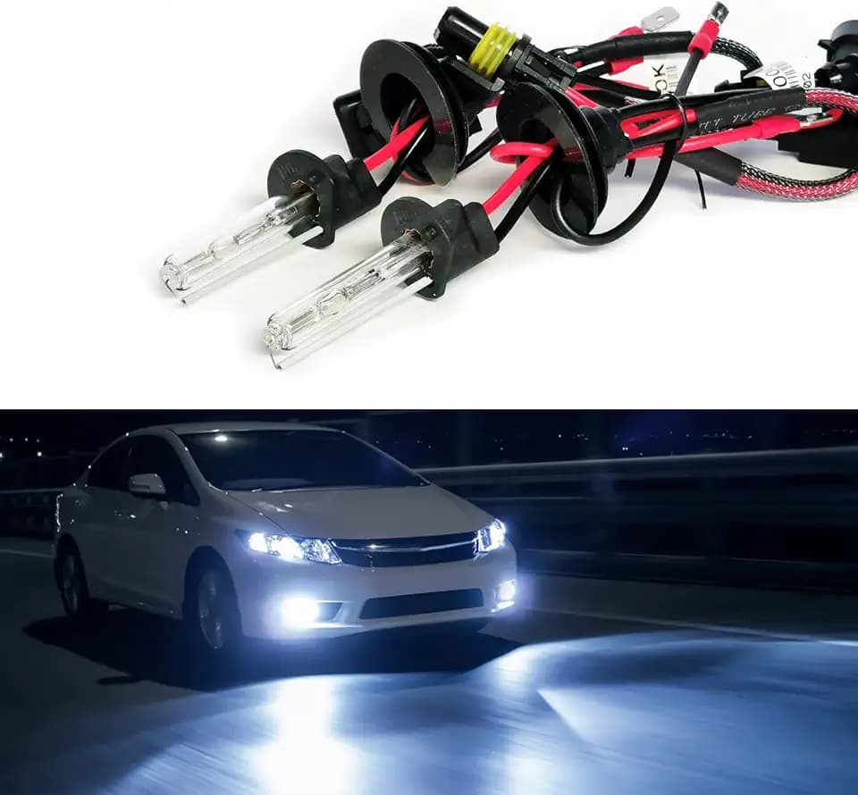 H1 Xenon HID Bulbs AC 35W Super Bright Headlight Bulb Replacement Lamp, 8000K Ice Blue, Pack of 2