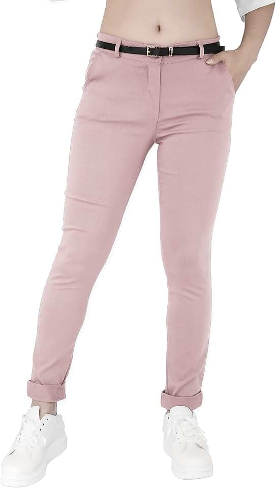 JOPHY & CO. Elastische Damen-Chino-Hose mit Gürtel (Artikelnummer: 3008)