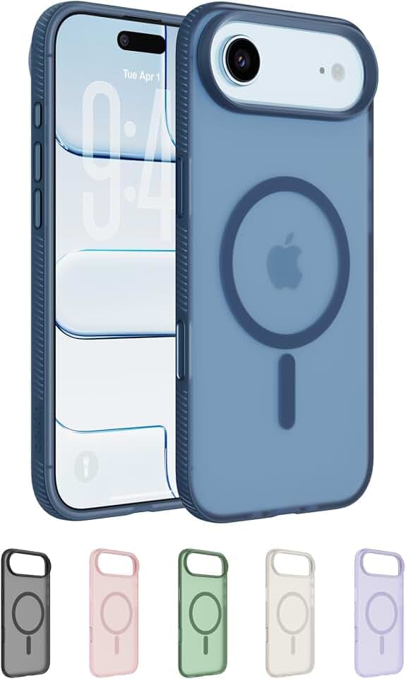 Belkin SheerForce Grip iPhone Air Hülle MagSafe Kompatible Handyhülle mit Rutschfesten Rändern, iPhone Schutzhülle, Magnetisch, Transparent, Dünn und Stoßfest – Blau