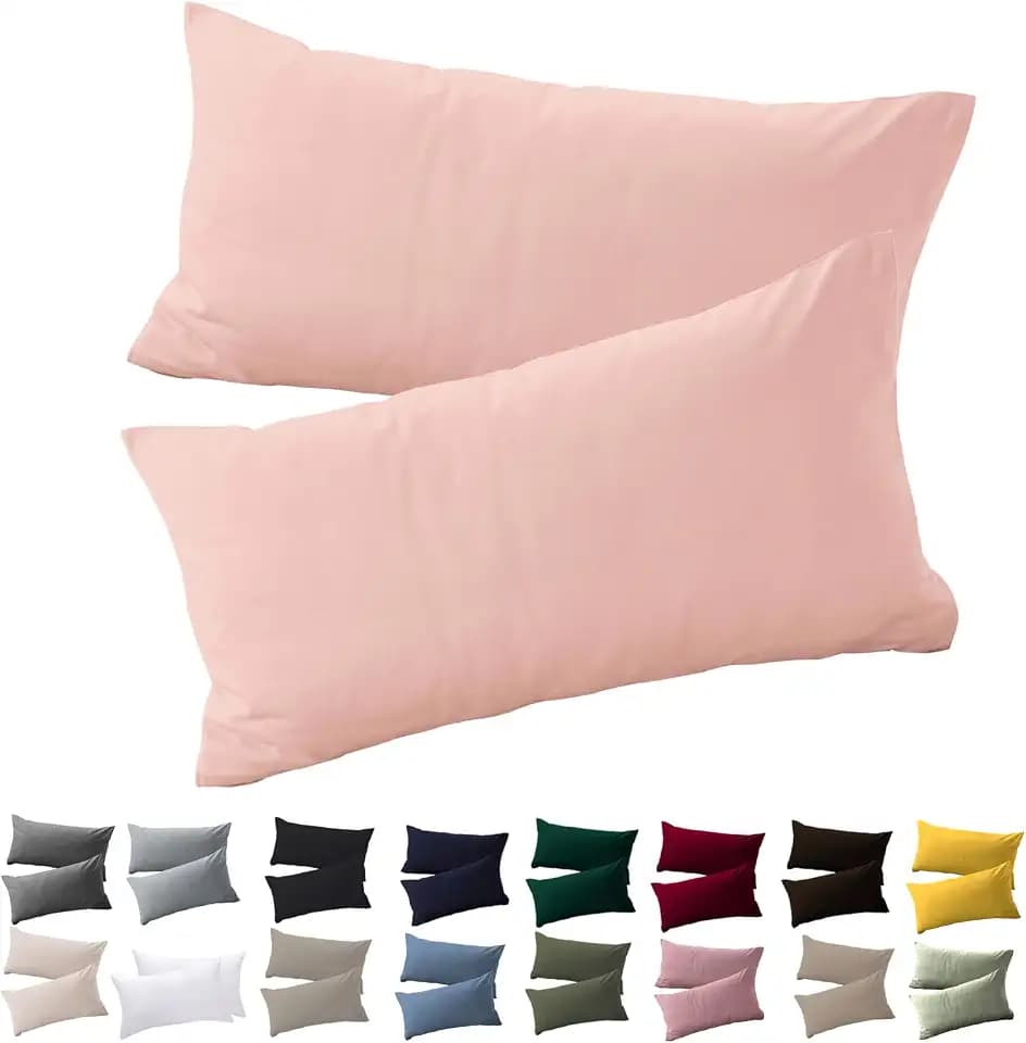 Soifox Seitenschläferkissen Bezug 40 x 145-2er Set Kirschblüte Rosa Kissenbezug mit Reißverschluss 100% Mikrofaser Resistent und Hypoallergen Kissenbezüge für Seitenschläferkissen