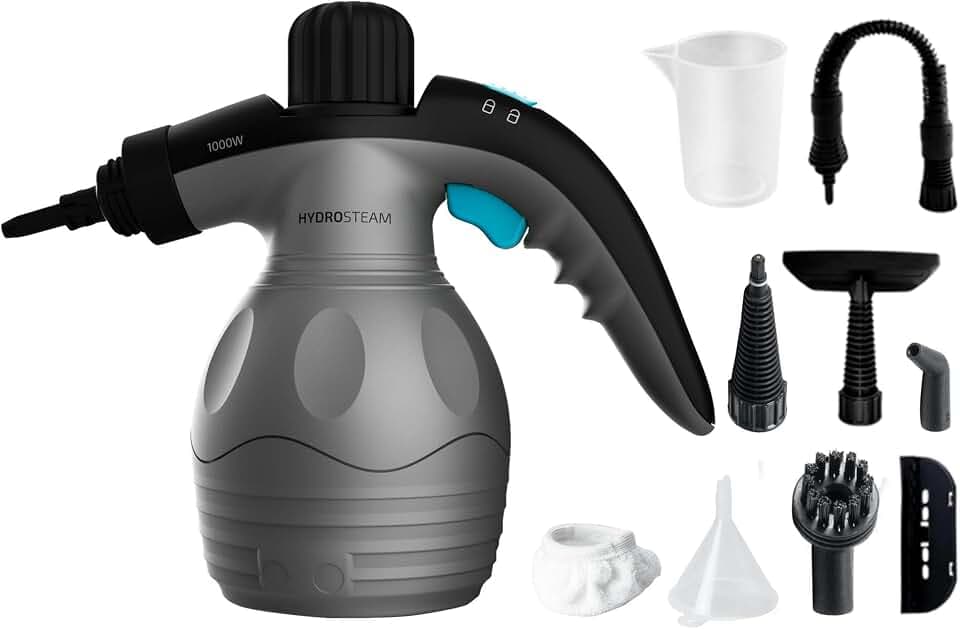 Cecotec Handdampfreiniger HydroSteam 1030 X-Treme, 1000 W, 3 Bar Druck, 30 g/min Dampf, 350 ml Wassertank, 10 Min Dauerdampf, schnelle 4 Min Aufheizzeit, 4 Meter Aktionsradius, 9 Zubehörteile