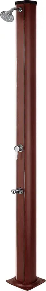Gre DSALR32W Solar-Dusche rund 32 L Aluminium mit Holz Einhebel Garten