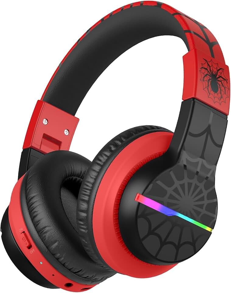 iClever BTH12 Kids Bluetooth Headphones 85H Playtime with LED Lights Travel