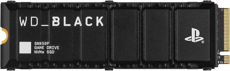 WD_BLACK 1TB SN850P NVMe M.2 SSD Officially Licensed Storage Expansion for PS5 Consoles, up to 7,300MB/s, with heatsink - WDBBYV0010BNC-WRSN