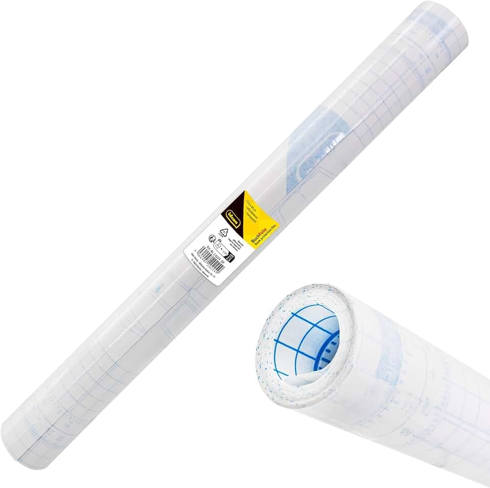 Idena 20224 - Buchfolie selbstklebend transparent, 1 Rolle 3 m x 40 cm, Dicke 50 µ, Buchumschlag aus Kunststoff