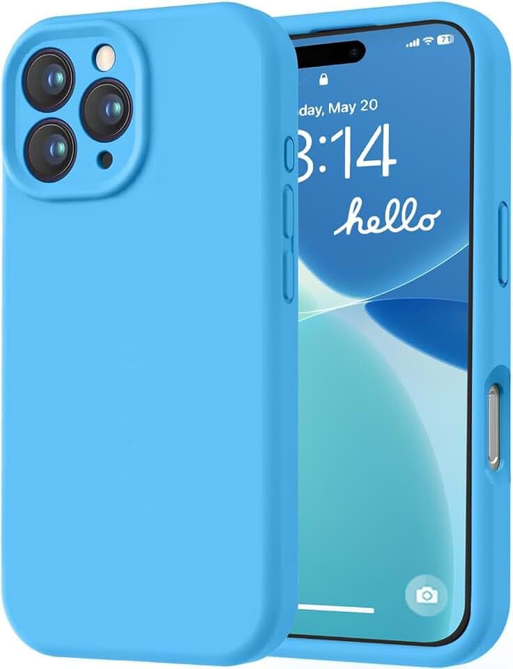 LOVE 3000 Designed for iPhone 16 Pro Case, Premium Silicone with [Soft Anti-Scratch Microfiber Lining] Shockproof Protective Phone Case for Men Women Girls 6.3", Blue