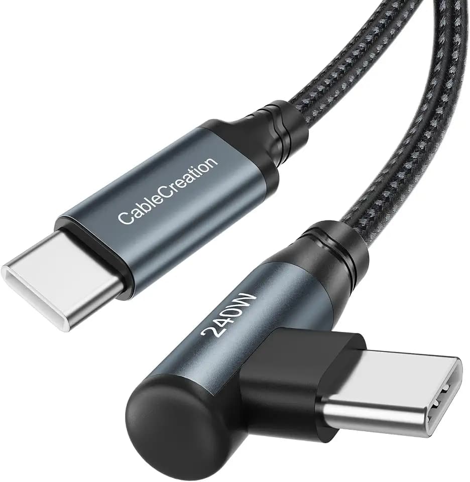CableCreation 90° USB C to USB C Cable 240W, 10FT 5A Type C Charging Cable